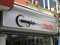 cangoz muzik pleksi kabartma eloksallli zeminli tabela bakirkoy